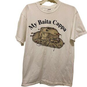 Anvil White T Shirt My Baita Cappa Fishing‎ College Large  Size